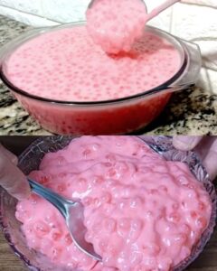 Sagu-Mousse de Morango